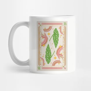 Begonia Maculata Polka Dot Plant Illustration with Playing Card Design for Plant Mom Plant Daddy Mug